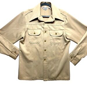 VINTAGE Levi's Panatela Shirt Mens Large Tan Long Sleeve Button Up 70s